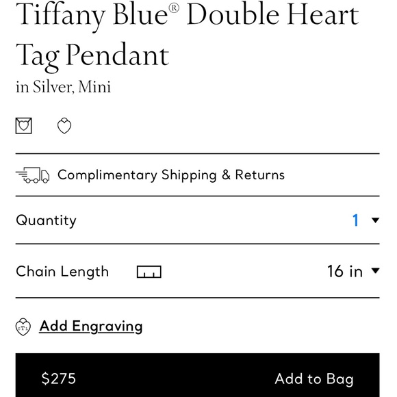 Tiffany Blue Double Heart Silver necklace - Picture 9 of 9